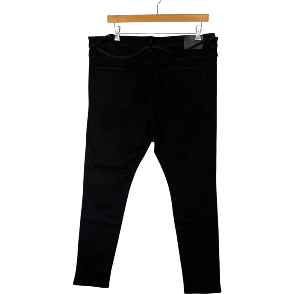 NWT THRT Mens Black Angel Cherub Print Distressed Jeans Sz 44x30 Streetwear - Picture 4 of 9